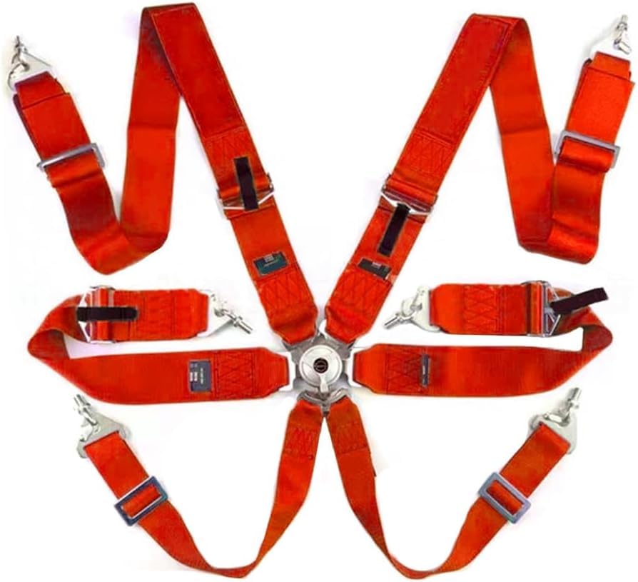 A-BELT-LIN シートベルト ハーネス　オレンジ 2個セット 4点 ベルト Amazon | シートベルト 4 5 6点スナップオン インチ レーシング